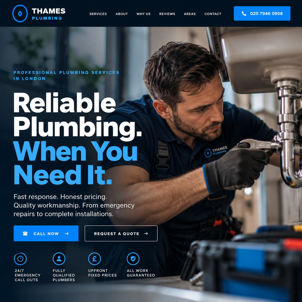 Thames Pro Plumbing — Plumbing website designed by LD Smart Web